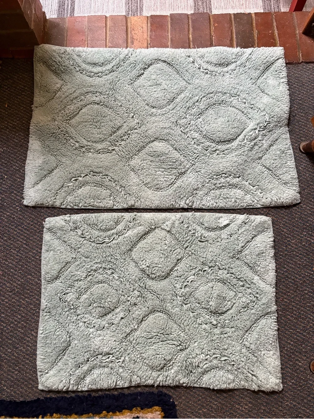 Plush Decorative Bath Rug Set in Sage Green